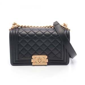 Chanel Boy Small Shoulder Bag/Handbag, Lambskin Leather, Women's, Black (A67085)